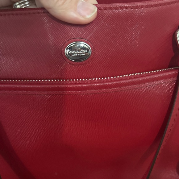 Coach Vibrant Red Leather Tote - Picture 2 of 7